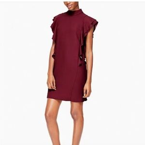 Kate Spade Deep Red Ruffle Mini Dress